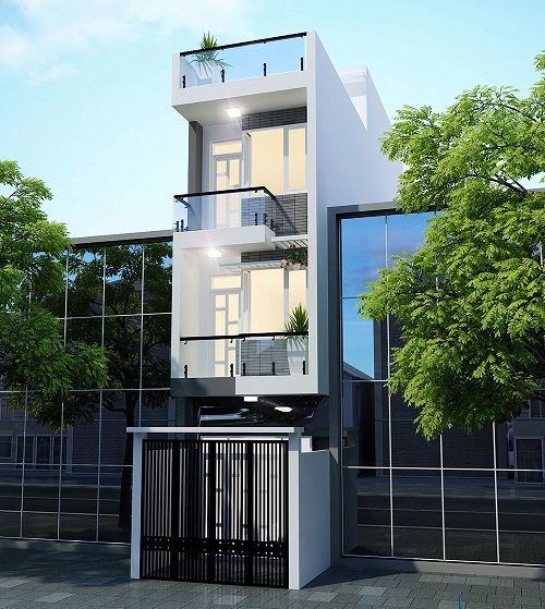 Mẫu thiết kế nhà phố 4 tầng diện tích 4x15