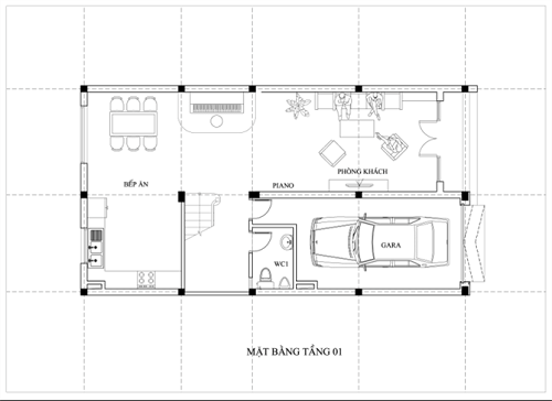 Thiết kế nhà phố có chiều rộng 7m