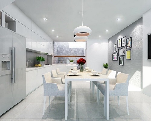 Thiết kế nhà phố hiện đại 2 tầng 1 tum