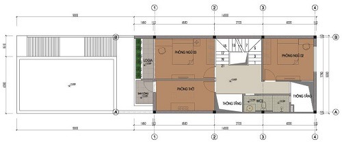 Thiết kế nhà phố hiện đại 2 tầng 1 tum