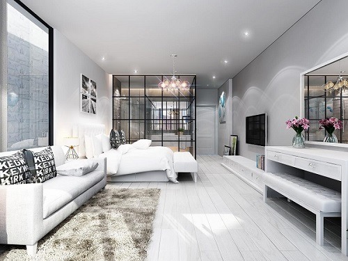 Thiết kế nhà phố hiện đại 2 tầng 1 tum