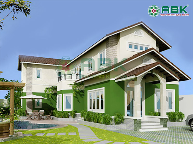 Mẫu thiết kế nhà biệt thự 2 tầng anh Nhiên quận 2
