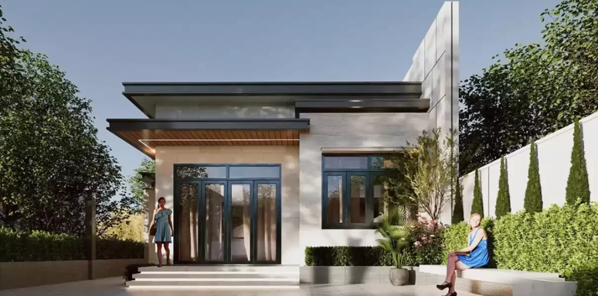 Mẫu thiết kế biệt thự phố mini mái thái