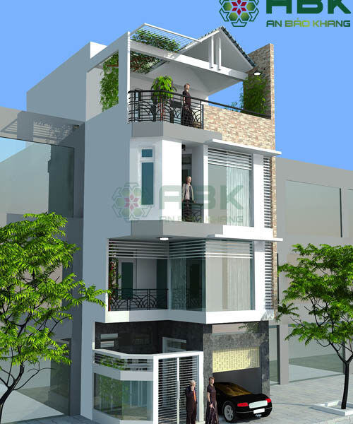 Mẫu thiết kế nhà phố 4 tầng hiện đại