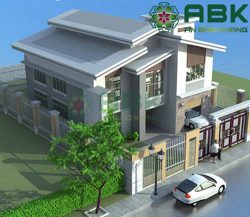 mẫu thiết kế nhà biệt thự 2 tầng mái lệnh đẹp 02