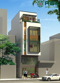 Mẫu thiết kế nhà phố 4 tầng rưỡi