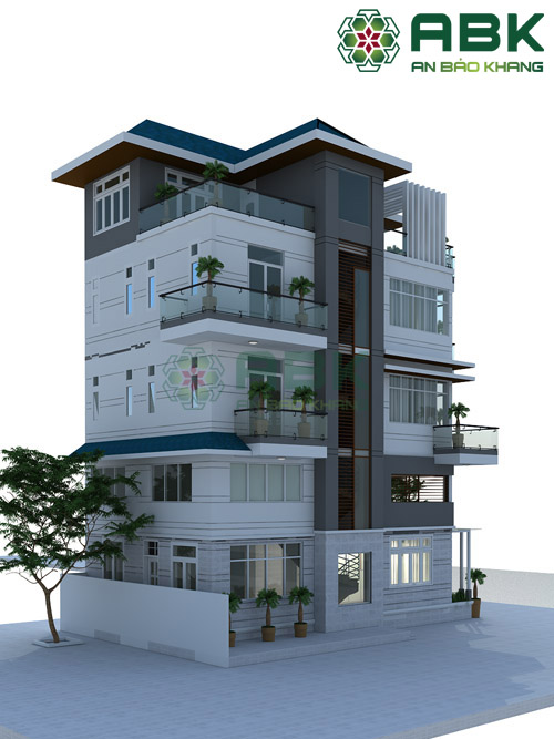 Thiết kế nhà phố 5 tầng hiện đại