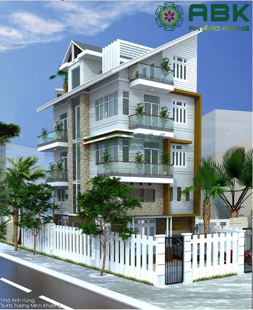 Mẫu thiết kế nhà phố 5 tầng tuyệt đẹp