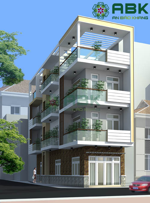 Thiết kế nhà phố 4 tầng đẹp hiện đại