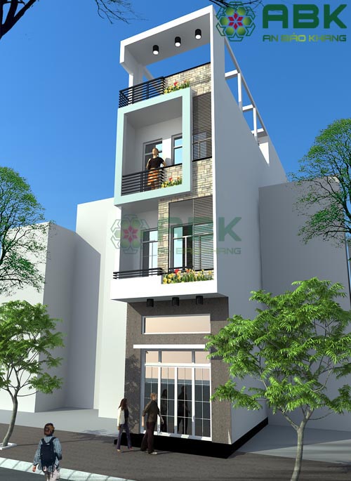 Mẫu thiết kế nhà phố 4 tầng rưỡi tuyệt đẹp