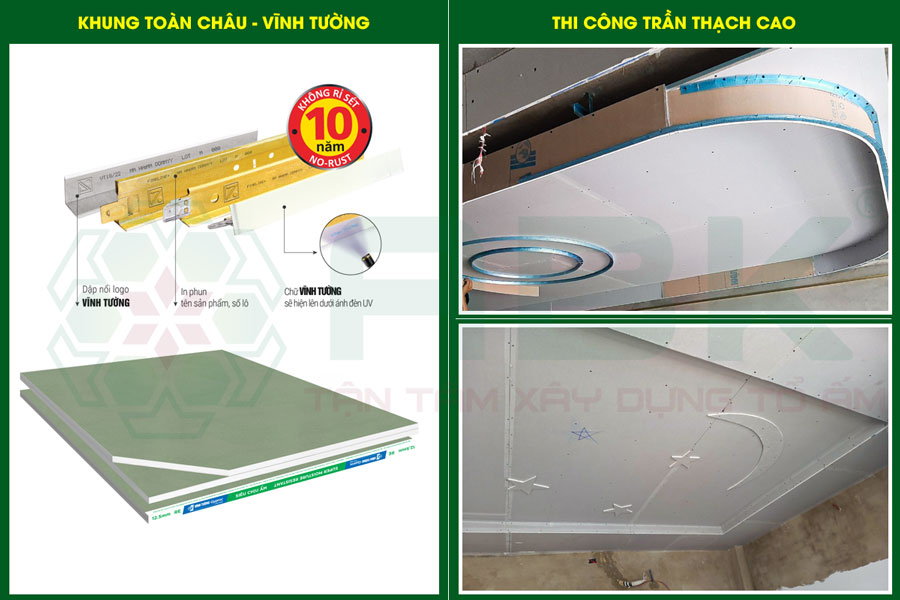 Thi công đóng trần thạch cao