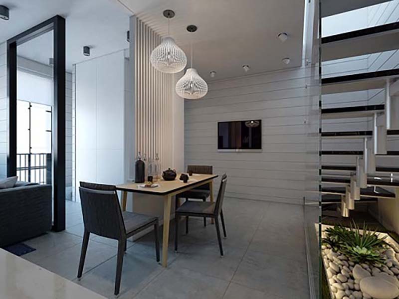 Mẫu thiết kế nội thất nhà phố 60m2 hiện đại