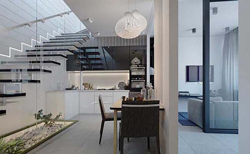 Mẫu thiết kế nội thất nhà phố 60m2 hiện đại