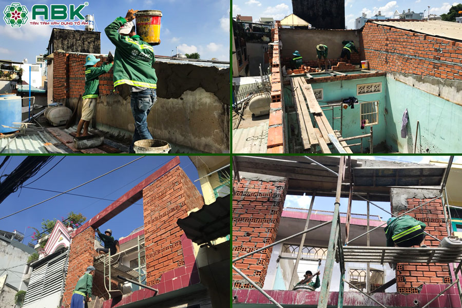 Công tác thi công xây tầng 2 nhà chị Phượng Quận Gò Vấp