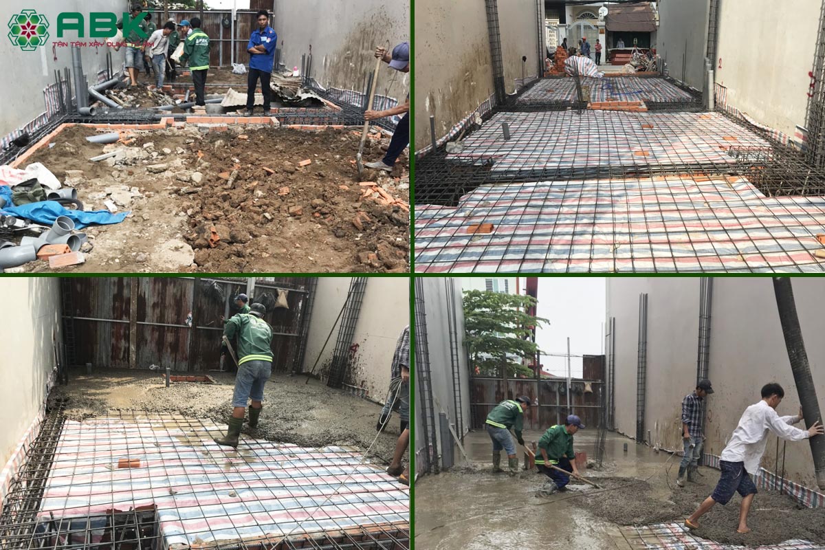 Công tác thi công tầng 1, tầng 2, tầng 3 nhà Chú Năm Quận Tân Bình