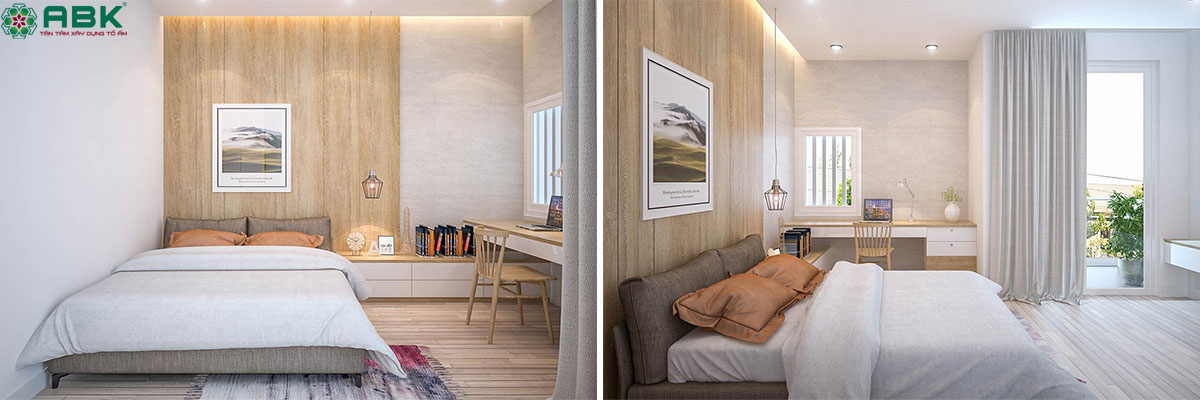 thiết kế xây dựng trọn gói nhà phố 3 tầng 60m2 tầng 3