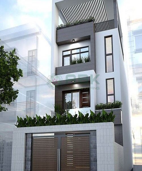 Mẫu thiết kế nhà phố 3 tầng rưỡi ngang 4m dài 15m theo phong cách hiện đại