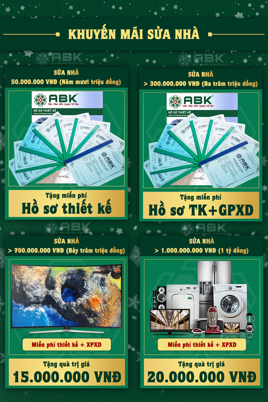 Chương trình khuyến mại khi kí hợp đồng sửa nhà