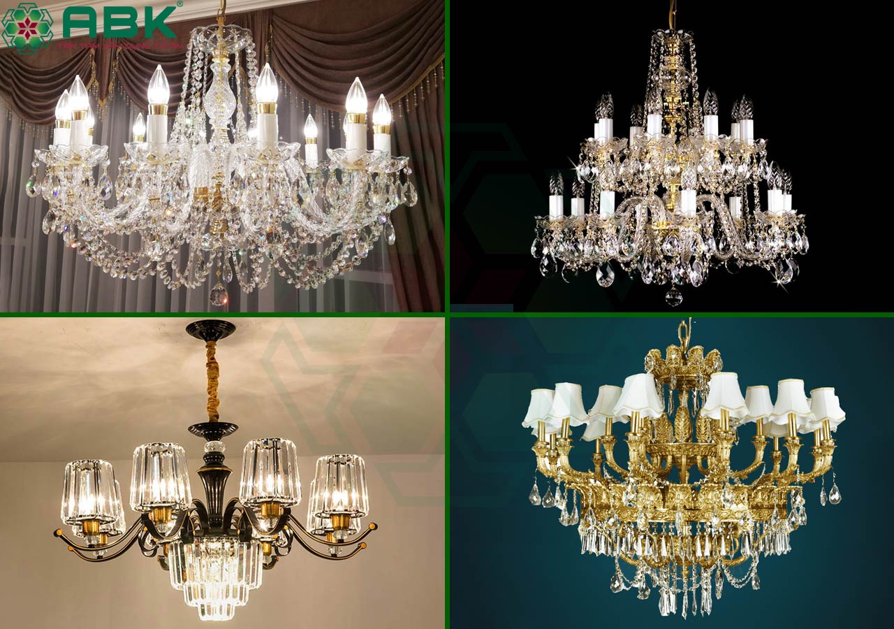 Mẫu đèn chùm trang trí pha lê đẹp mang phong cách cổ điển 