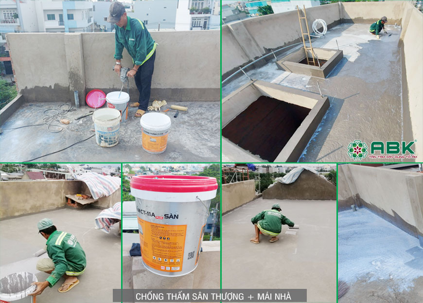 Chống thấm sân thượng, mái nhà trong gói thầu xây dựng nhà phần thô