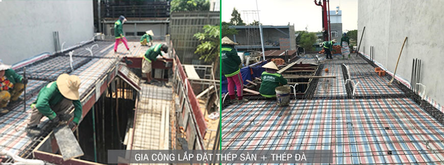Lắp đặt thép sàn và đà công trình nhà phố