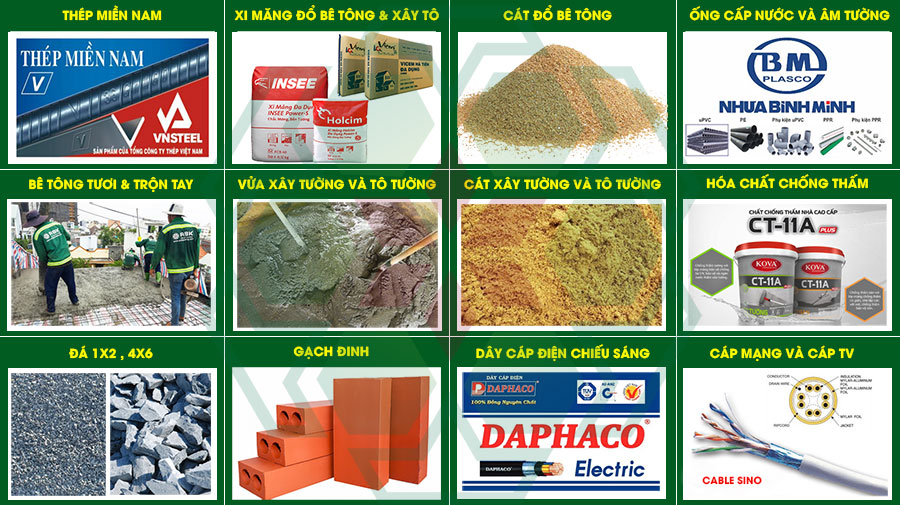 Vật tư thô sử dụng khi xây dựng nhà cấp 4 tại TP.HCM