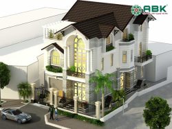 thiết kế nhà biệt thự kiến trúc bán cổ điển