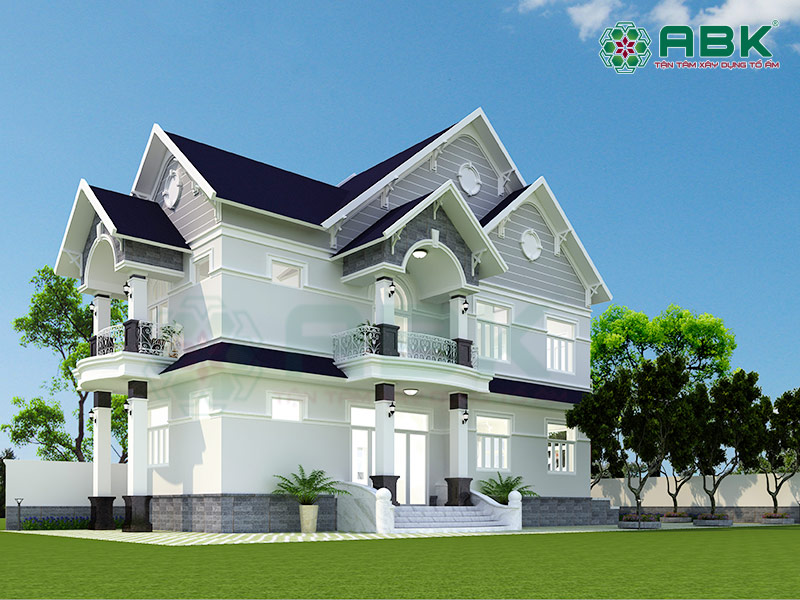 Nhà biệt thự 2 tầng mái thái kiến trúc tân cổ điển