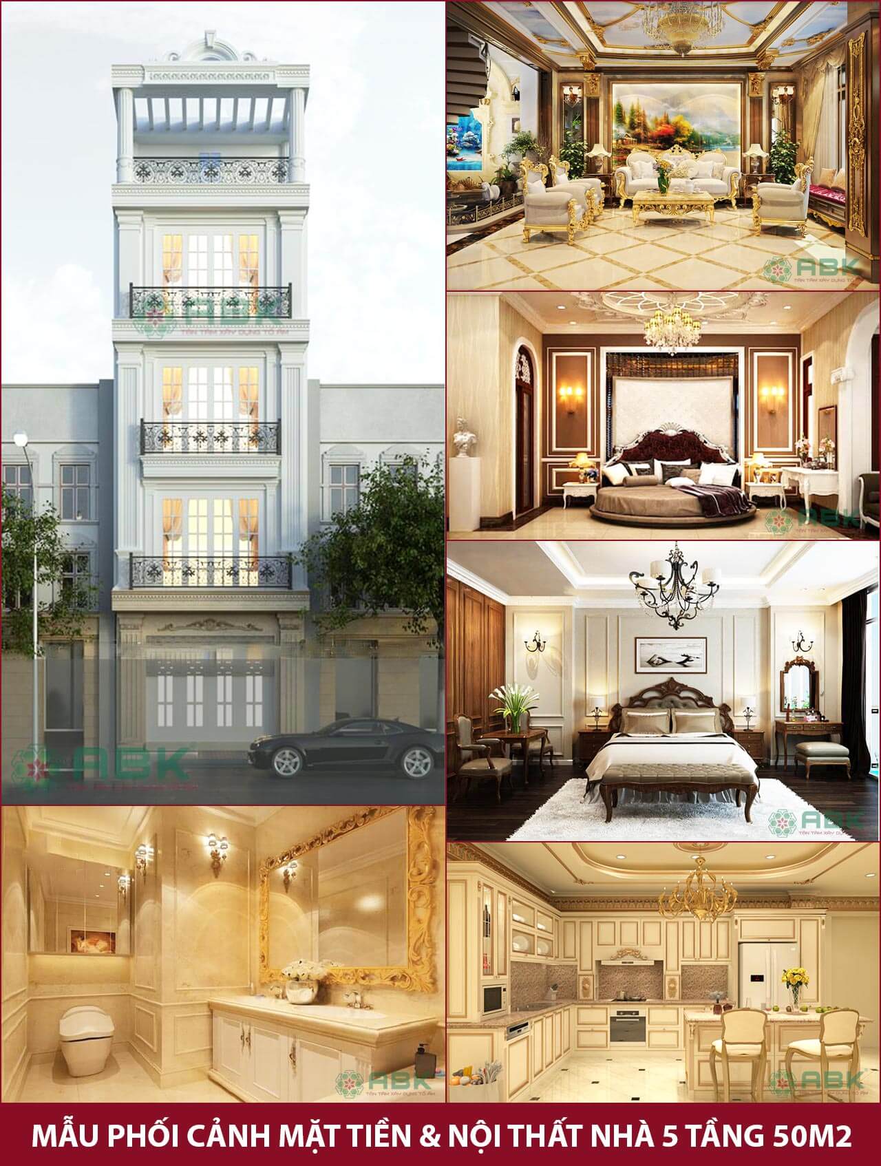 chi phí xây nhà 5 tầng 50m2