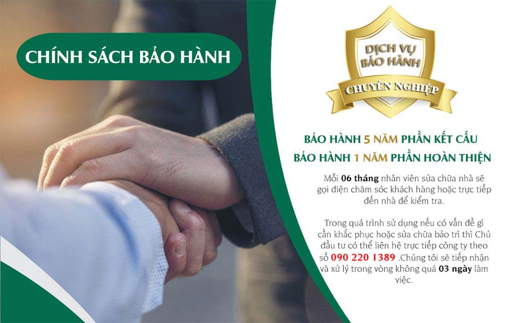Chính sách bảo hành sửa chữa nhà trọn gói
