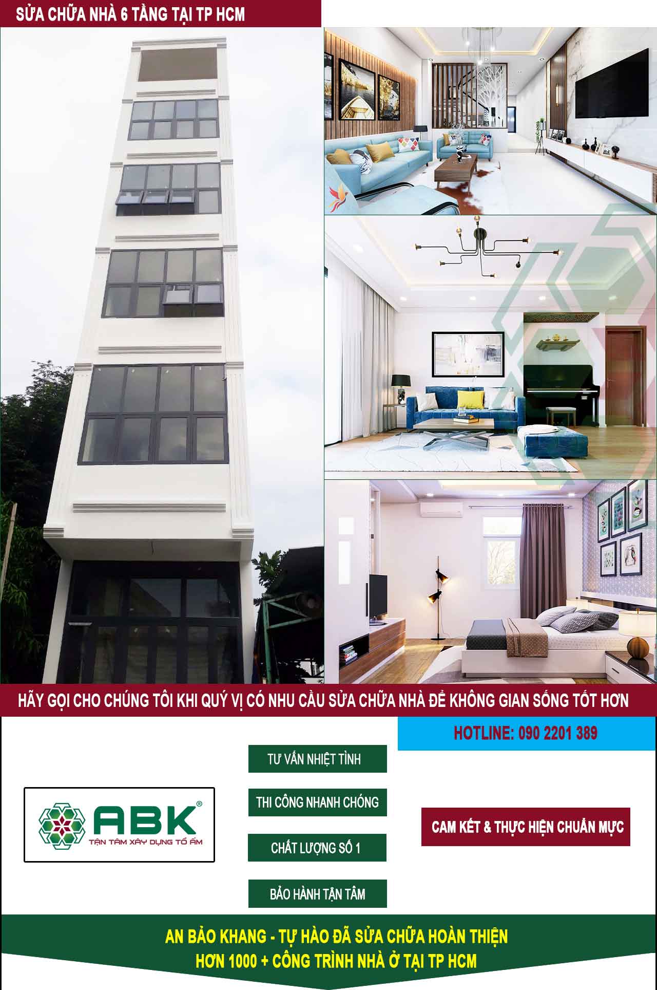 chi phí sửa chữa nhà 6 tầng