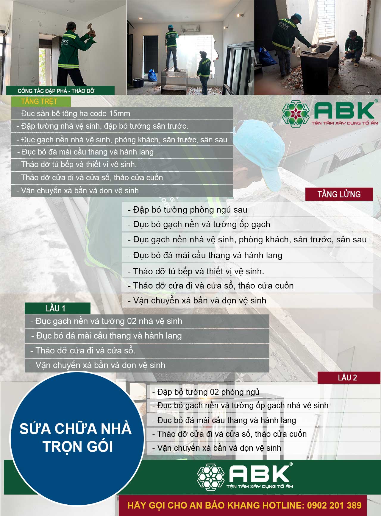 sửa chữa nhà 5 tầng