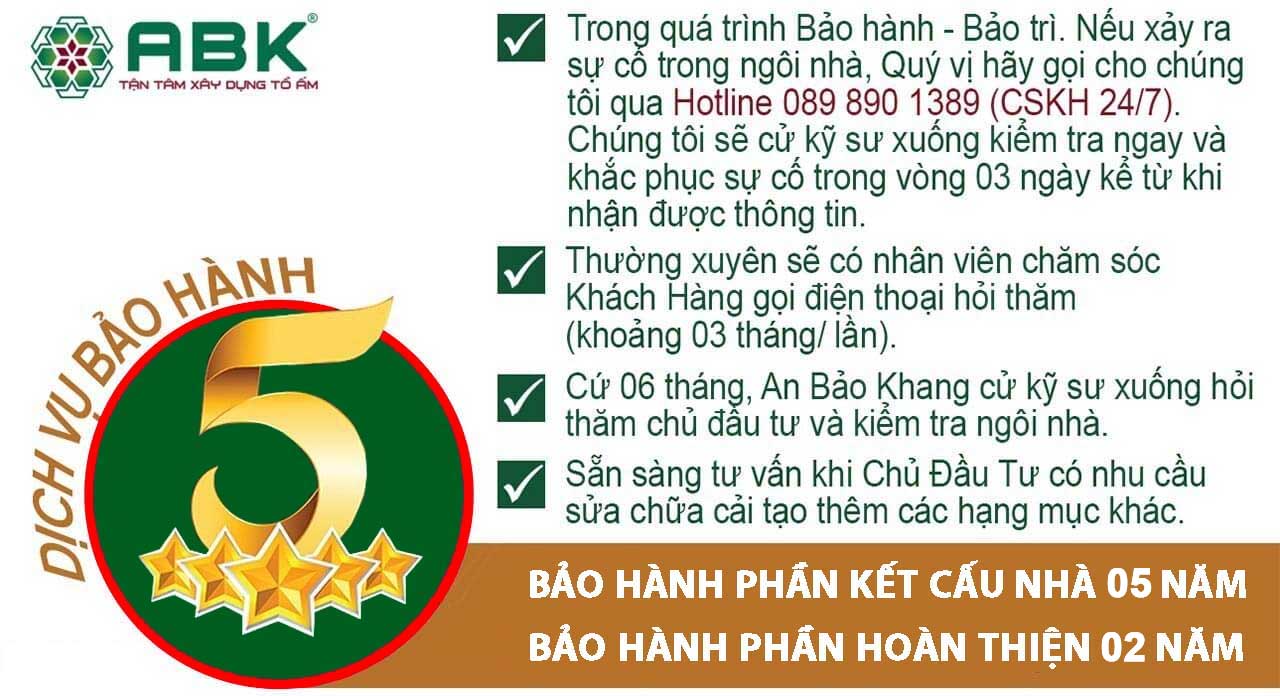 Bảo hành khi xây nhà
