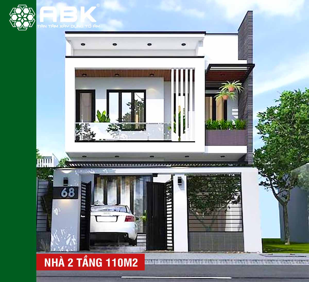 xây nhà 2 tầng 110m2