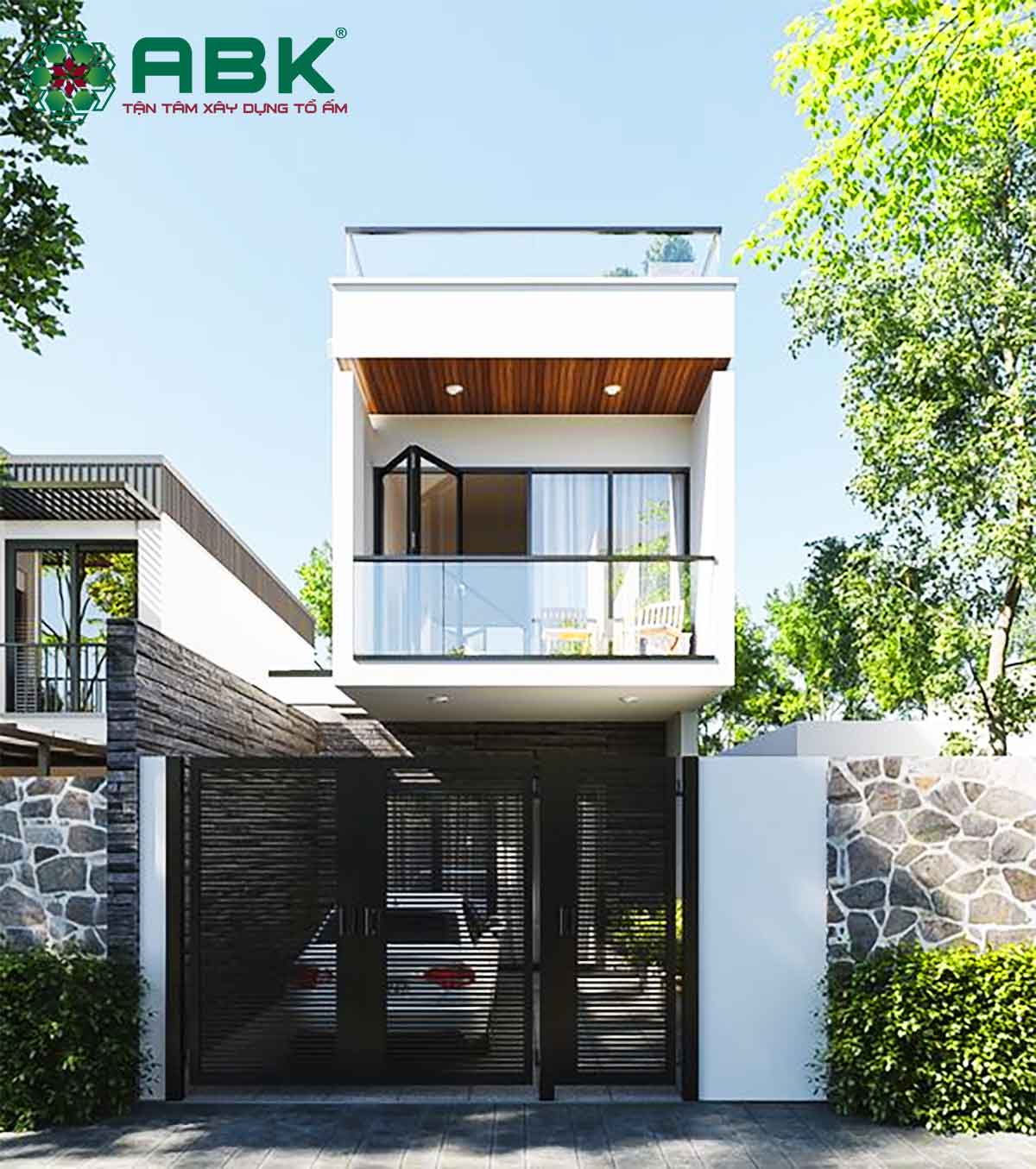 Mẫu nhà 2 tầng 4 x 18m