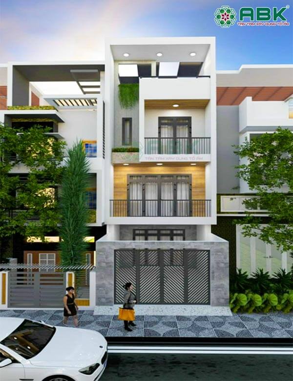 Mẫu thiết kế nhà phố 4 tầng hiện đại ms4