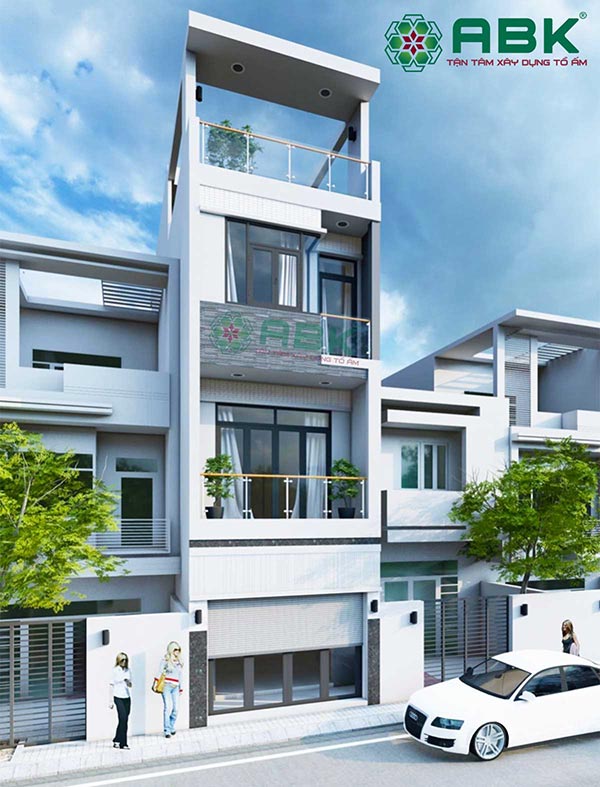 Mẫu thiết kế nhà phố 4 tầng hiện đại 4 x 16m
