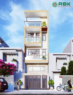 Mẫu thiết kế nhà phố 4 tầng + 1 lửng ms27