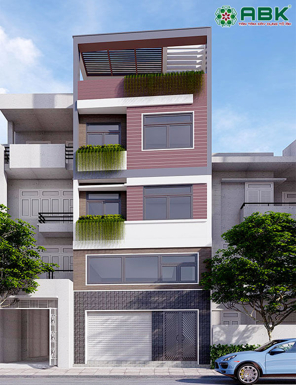 Mẫu thiết kế nhà phố 5 tầng MS28
