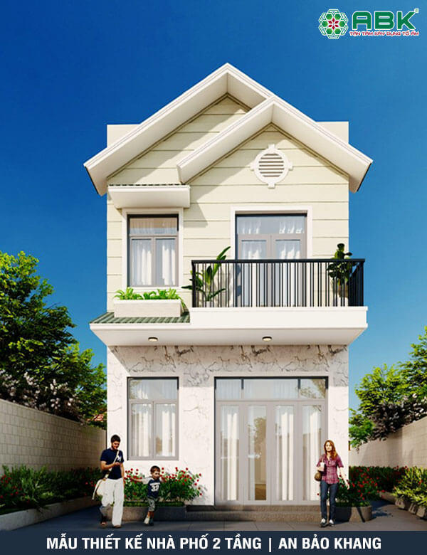 mẫu thiết kế nhà phố 2 tầng