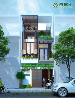 Mẫu thiết kế nhà phố 3 tầng ms34, diện tích 4,5x14,5m