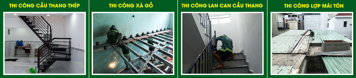 Đơn giá thi công cầu thang sắt và mái tôn
