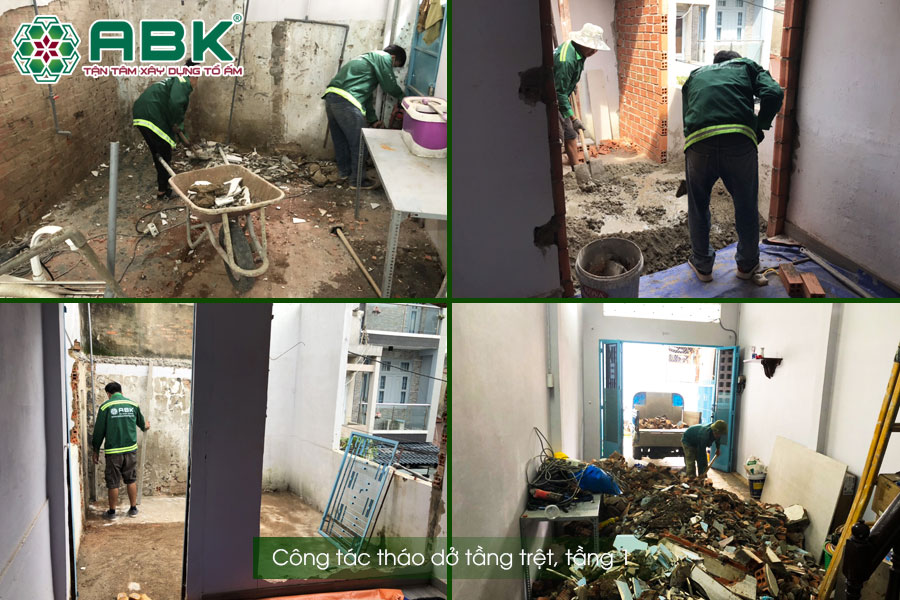 Công tác tháo dỡ nhà anh Lâm Quận Tân Bình