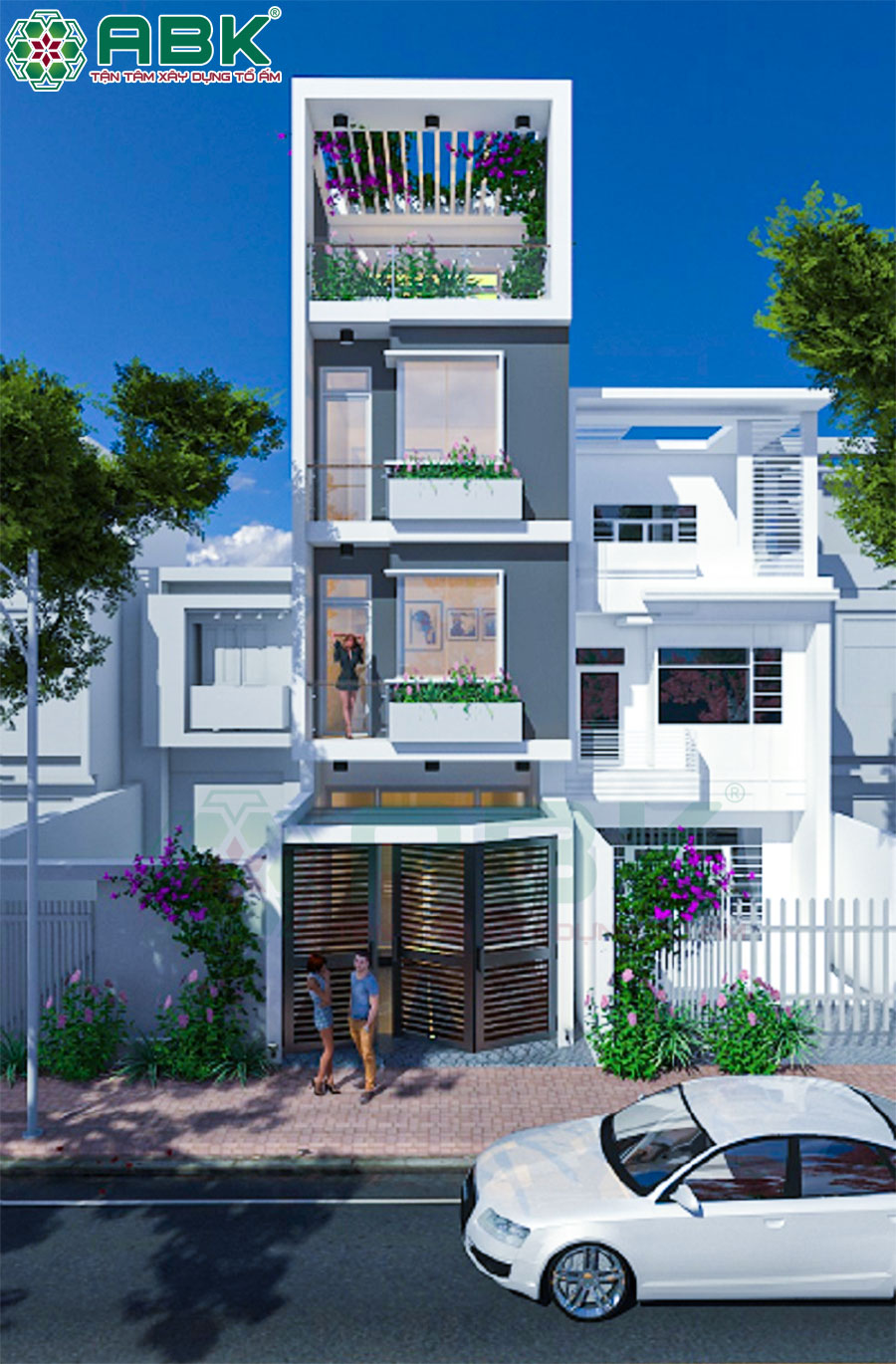 Mẫu thiết kế nhà phố đẹp 4 tầng
