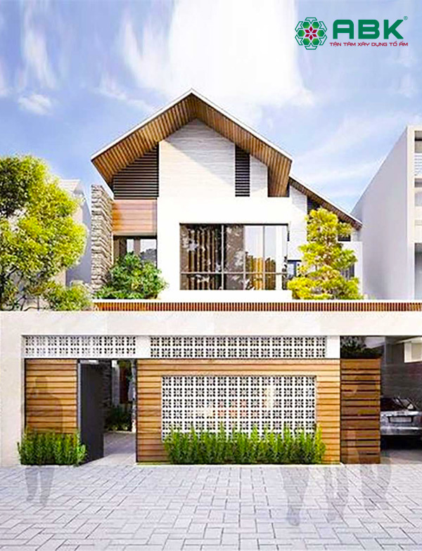 Mẫu thiết kế nhà phố 2 tầng mái thái MS09