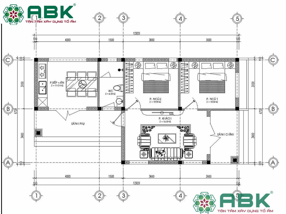 Bố trí mặt bằng nhà anh Lâm ở Quận Gò Vấp
