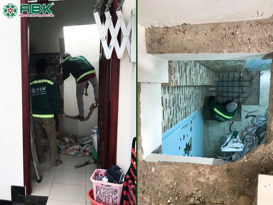 Thi công sửa chữa tầng 2 nhà anh Sơn Quận 11