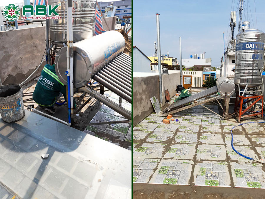 Thi công tô tường lát gạch nhà anh Hiệp quận Tân Bình