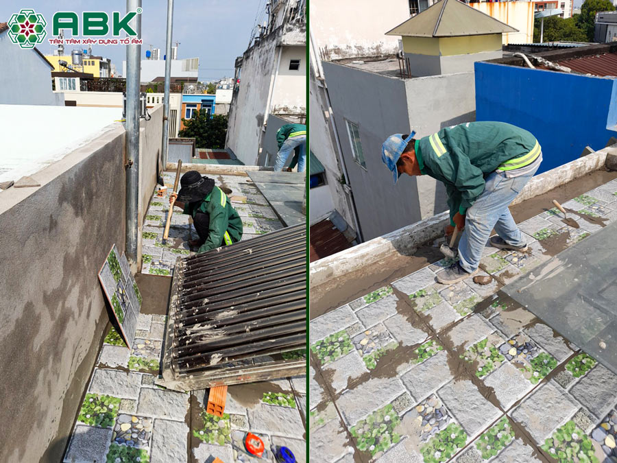 Thi công tô tường lát gạch nhà anh Hiệp quận Tân Bình