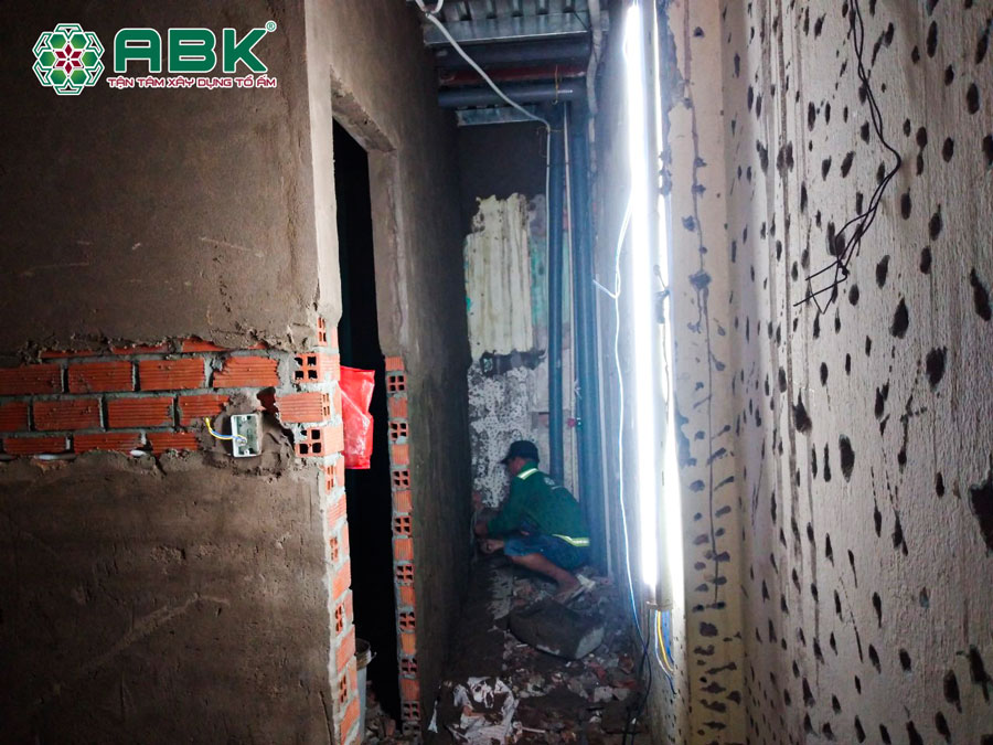 Thi công xây tô phòng ngủ tầng trệt nhà anh Tuấn quận 12